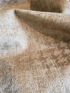 TAUPE GRAY SOFT COTTON BLEND WOVEN HOUNDSTOOTH REMNANT UPHOLSTERY FABRIC - Picture 1 of 3