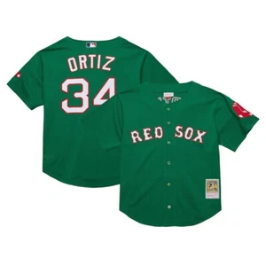 Boston Red Sox David Ortiz Mitchell & Ness Green 2004 Authentic Mesh BP Jersey - Picture 1 of 12