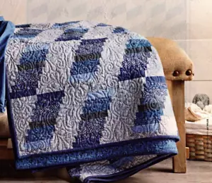 Blaue Drucke Quilt-Muster Stück SM - Bild 1 von 2