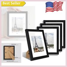 Set of 4 Rustic Black 9x12 Frames with Real Glass - Wall & Tabletop Display