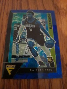 2020-21 Panini Flux Jae'Sean Tate Blue Cracked Ice Prizm RC Near Mint or Better.