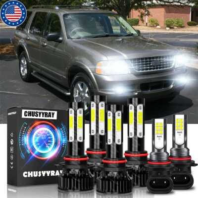 For Ford Explorer 2002 2003 2004 2005 - Combo LED Headlights Fog Light Bulbs Kit - Изображение 1 из 4