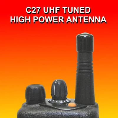 C27 HP UHF Stubby Antenna for Motorola CP100D CT450 EX500 EX600 CP200 CP185 P50 - Image 1 of 2