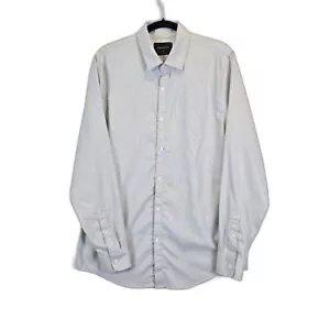 Abercrombie Fitch Mens Shirt Button Down Sz L Tall 100% Cotton Light Grey - Picture 1 of 10