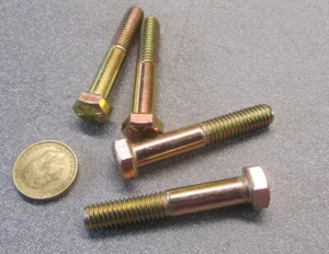 Cap Screw Bolt, PT, GRADE 8 Yellow Zinc Chromate 3/8"-16 x 2.25" Length, 25 Pcs - Picture 1 of 12