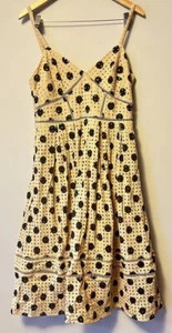 Seed Heritage Women’s Fit & Flare Midi Dress Size 12 100% Cotton Polka Dot - Picture 1 of 6
