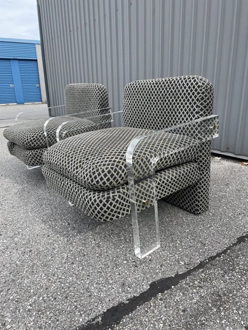 Vintage 1970’s Vladimir Kagan Lucite Lounge Chair Set Cover