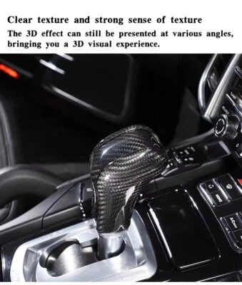 For 2011-2017 Porsche Cayenne Gear Shift Knob Cover Trim Real Carbon Fiber Foto 1 de 4