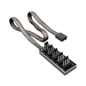 Cpu Fan 4pin Pwm Hub 1 to 5 4pin Temperature Controller Power Extension Splitter - Picture 1 of 7