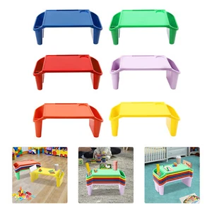 6 Pezzi PP Bambini Lap Desk Vassoi Plastica Colazione Laptop con Slot Laterali US - Foto 1 di 18