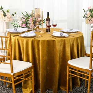 Wedding Linens Inc. 108" Round Seamless Italian Velvet Tablecloths - Picture 1 of 14