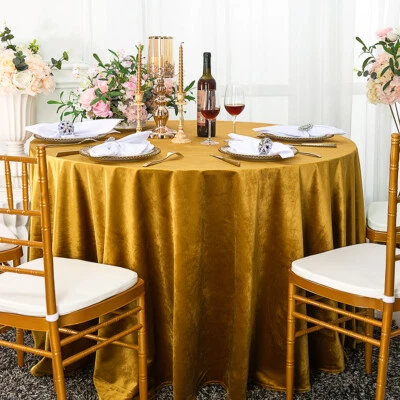 Wedding Linens Inc. 108" Round Seamless Italian Velvet Tablecloths - Image 1 of 3