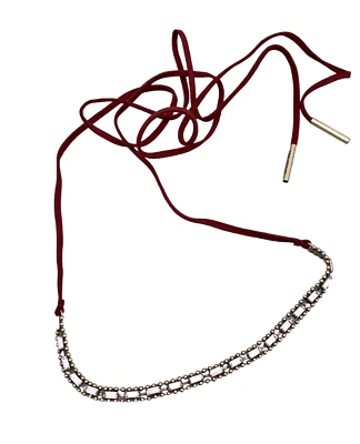 Jen Atkin Chloe & Isabel Rojo Cuero Cristal Collar Tocado Ajustable 60 In Foto 1 de 4