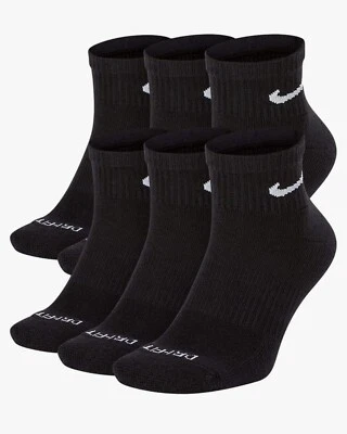 Nike Everyday Cushion Ankle Black Training Socks (6 Pair) LARGE Size - Image 1 of 3