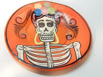 Vintage + Vibrant Mexican Day Of The Dead Folk Art Small Plate To Hang, Etc. • 11.99£