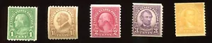 US STAMPS 5 MNH FAMOUS AMERICAN LEADERS (W966) 1920 ROTARY SERIES - Picture 1 of 2