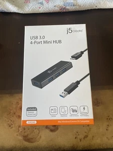 j5 create USB 3.0 4-port Mini Hub JUH340 New Optional Power Cord Included - Picture 1 of 7