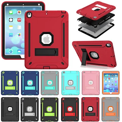 Shockproof Rubber Heavy Duty Case Stand Cover For iPad 9th/8th/7th/6th/5th/Air 2 - Image 1 of 4
