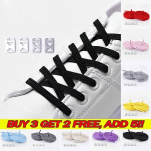 1 paio di lacci senza fili lacci piatti pigri elastici senza cravatta unisex stretch da corsa - Foto 1 di 33