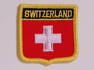 SWITZERLAND EMBROIDERED PATCH SHIELD WOVEN CLOTH BADGE SEW-ON JACKET FLAG SWISS - Picture 1 of 1