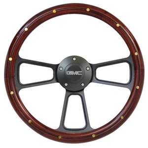 1970 -1973 GMC Truck, Suburban, Jimmy Mahogany Steering Wheel + Adapter Kit - Picture 1 of 23