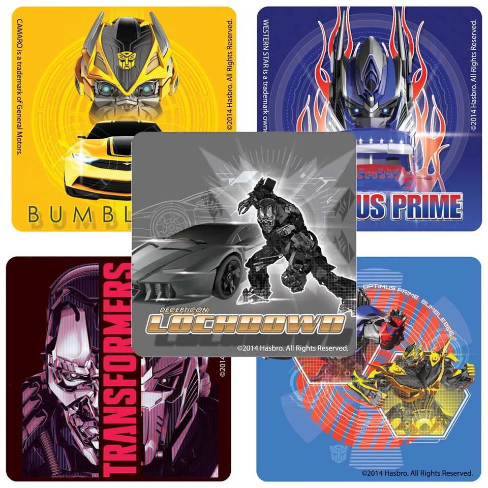 Transformers Stickers x 5 - Favours Birthday Party Supplies Optimus & Bumblebee — 第 1/1 张图片