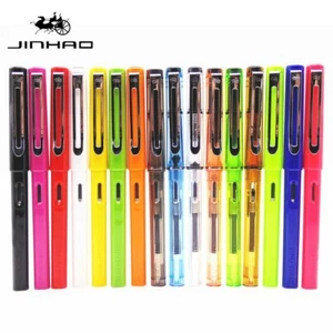 12 Color Jinhao 599-A Smooth Plastic China Fountain Pen Fine Nib 0.5mm Writing # - Imagen 1 de 13