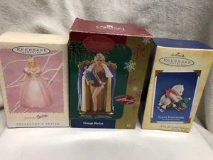 Hallmark Keepsake & Carlton ornament Lot Marilyn,Barbie & Fancy Footwork. - Picture 1 of 4