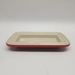 Le Creuset Butter Dish Stoneware Ceramic Red Replacement Bottom Tray - Picture 1 of 4