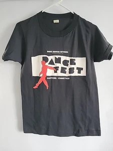 Vintage Breakdancing Dance Fest Hartford Small Black T Shirt 25x17 SCREEN STARS - Picture 1 of 5