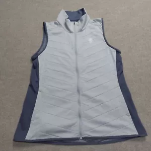 Under Armour Womens Vest Large Black Gray Full Zip Elkridge Golf Club - Picture 1 of 6