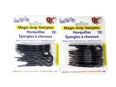 2 x Packs Magic Grip Hairpins 2 1/2" Black (20 Pcs) Good Hair Days - Image 1 of 4