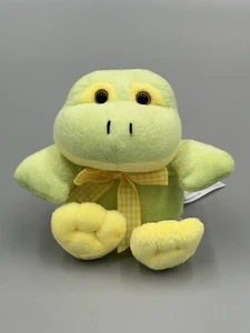 Peluche rana avventura animale piccolo nastro giallo verde peluche 6" - Foto 1 di 10