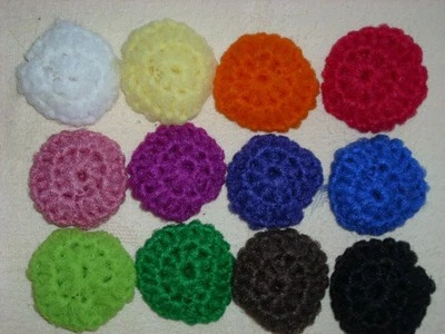 "HANDMADE" DOUBLE layer Nylon net pot SCRUBBIES, set of 6 many colors HANDMADE approx 3 "