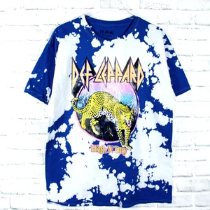 Def Leppard Leopard blau Batik Band T-Shirt Unisex lizenziert Musik Tee Merch L - Bild 1 von 3