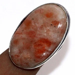 Sunstone 925 Silver Plated Gemstone Handmade Ring US 5 Ethnic Gift JW - Picture 1 of 3