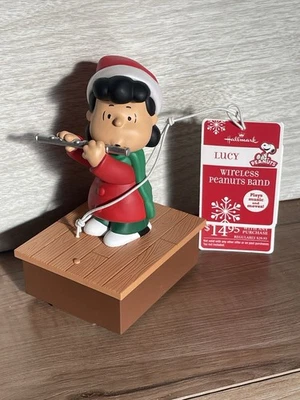 Hallmark 2011 Peanuts Wireless Band Christmas Lucy Playing Flute Working Tags - Image 1 of 4