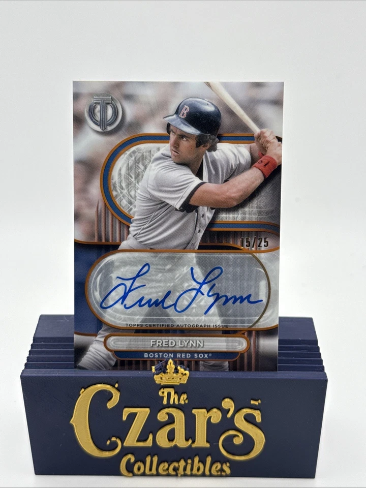 2024 Topps Tribute Orange Fred Lynn Auto #TA-FL /25 - Red Sox - FREE SHIP - Image 1 of 3