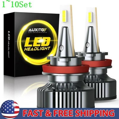 AUXITO CANBUS H11 H8 Headlight LED Xenon White 12V Low Beam Bulbs Y13 1-10Set - Image 1 of 4
