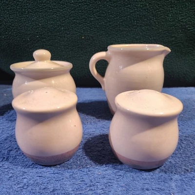  Sunrise Covered Sugar Bowl Creamer Pitcher Salt Pepper Shaker Set - Image 1 of 4