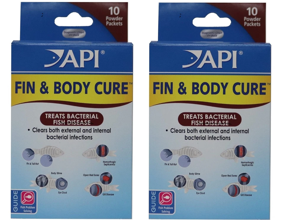 API FIN BODY CURE Aquarium Tropical Fish Disease Medication Exp 06/2024 X2 Boxes - Image 1 of 1