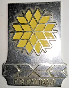  SPORT F. R. PLACCA PATTINAGGIO CON SMALTINI GIALLI FEDERAZIONE ROMANIA - Foto 1 di 2