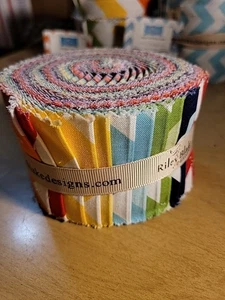 Riley Blake 'medium Chevron.' 2.5 inch strips Rolie Polies Bundle 24 pc per... - Picture 1 of 3