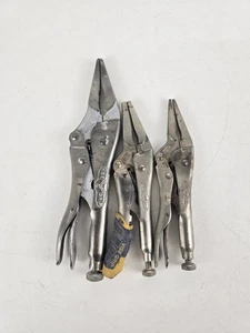 Alicates de bloqueo de nariz larga vintage Petersen Vise Grip 6LN 9LN Dewitt Irwin EE. UU. - Imagen 1 de 16