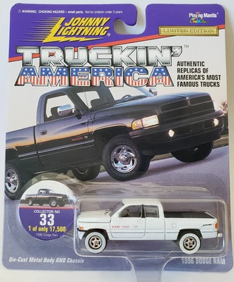 Johnny Lightning 1996 Dodge Ram 1500 Sport Truckin' America Diecast 1:64 White - Image 1 of 4