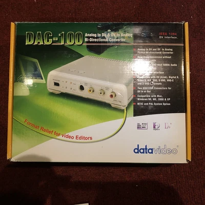 Datavideo DAC-100 Analog/DV Bi-Directional Video Converter plus Firewire Cables - Image 1 of 4
