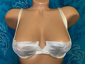 Sujetador Balconette Vintage Victoria’s Secret Etiqueta Dorada 1/2 Taza Marfil Satinado Encaje 34B - Imagen 1 de 7
