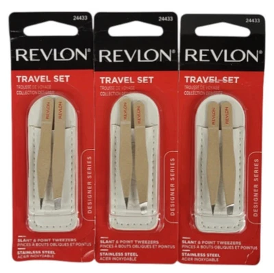 (3 KITS/SETS) Revlon Designer Series Mini Travel Slant & Point Tip Tweezer Set - Image 1 of 4