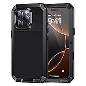 iPhone 16 Pro Max Rugged Metal Case – Shockproof Full Body Cover w/ Screen - Picture 1 of 8