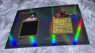 Bruce Lee & Floyd Mayweather 2024 Keepsake 50th Anniversary Dual Worn Used Relic - Image 1 of 2